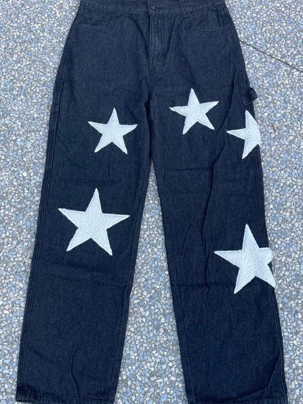 Aelfric Eden Black Men's Star Relaxed Skater Style Jeans